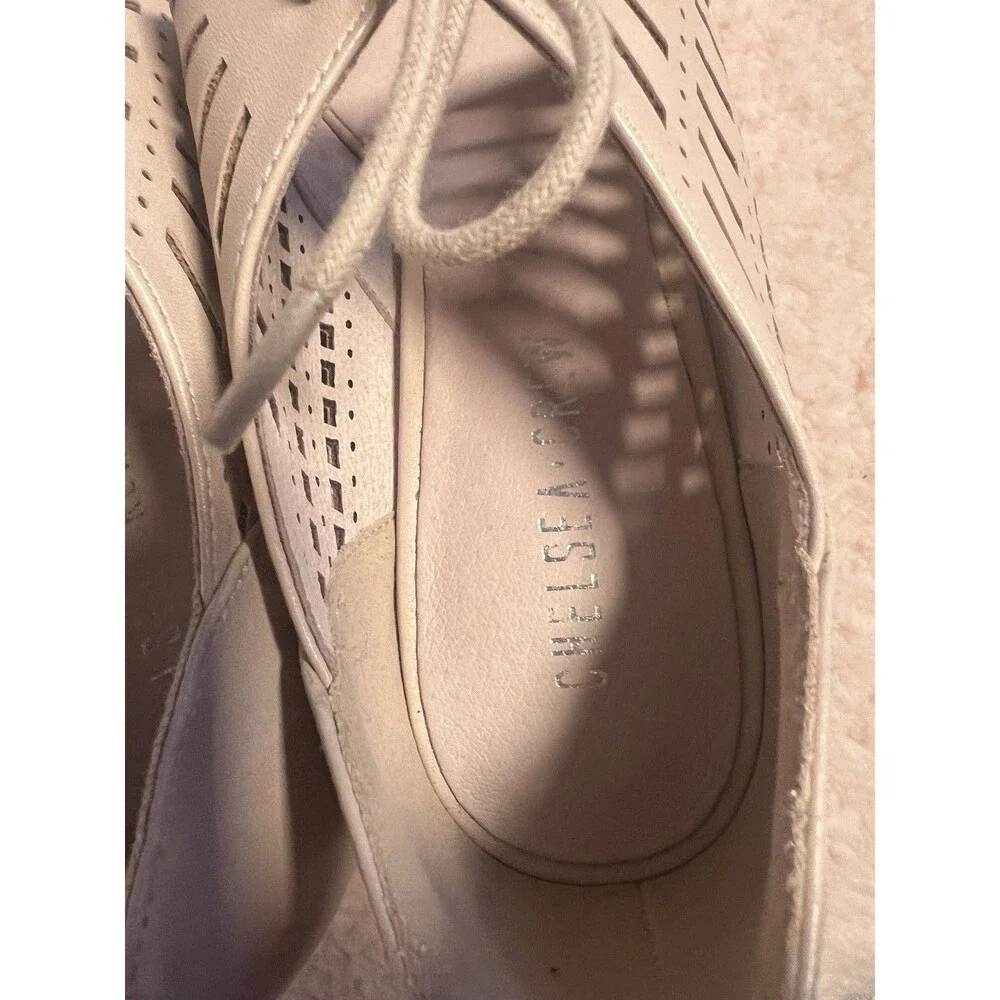 Chelsea Crew Javitz Leather Heeled Open Toe Laser Cut Sandals Sz 38